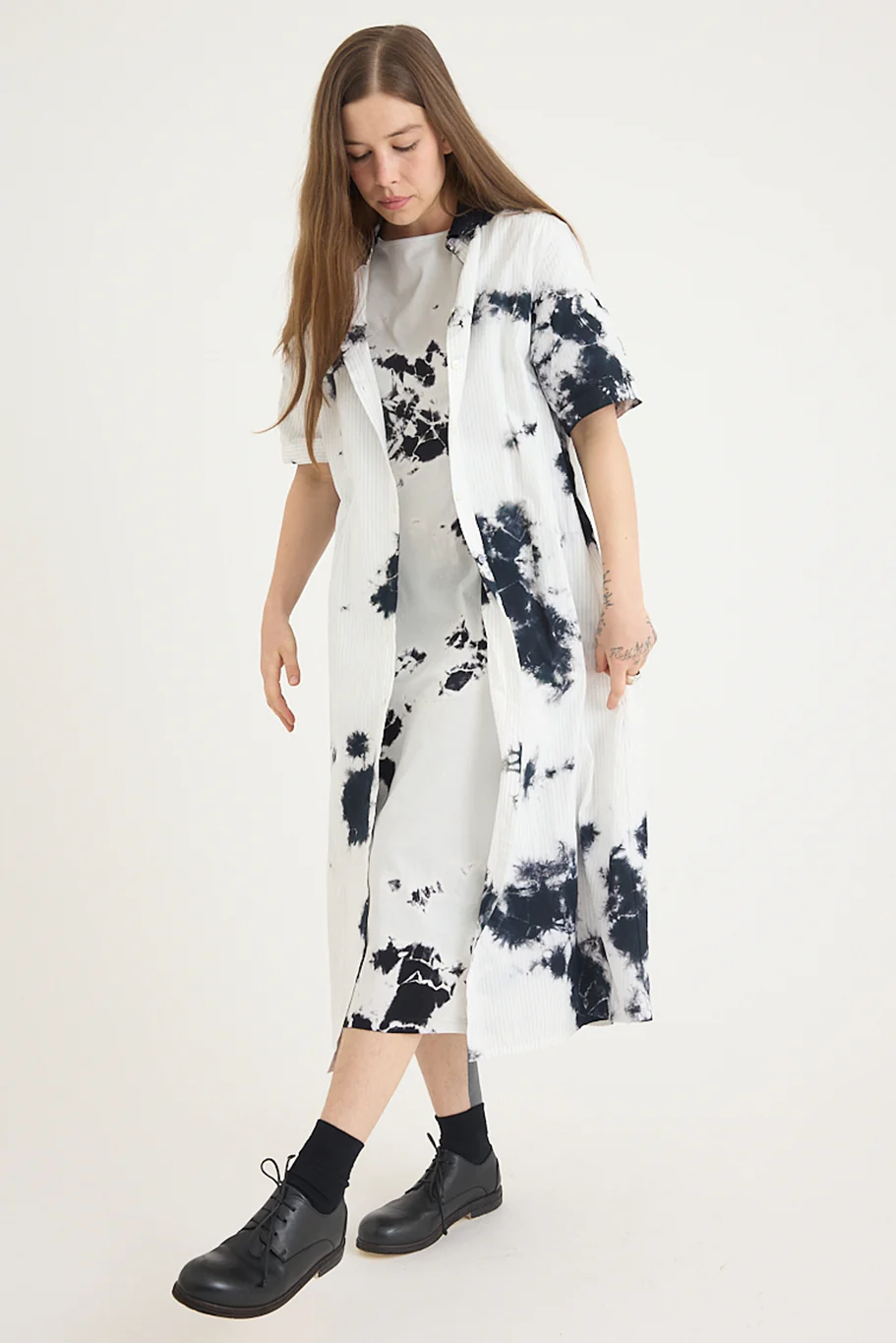 Suzusan - Cotton Pin Stripe Half Sleeve Dress - Image 4