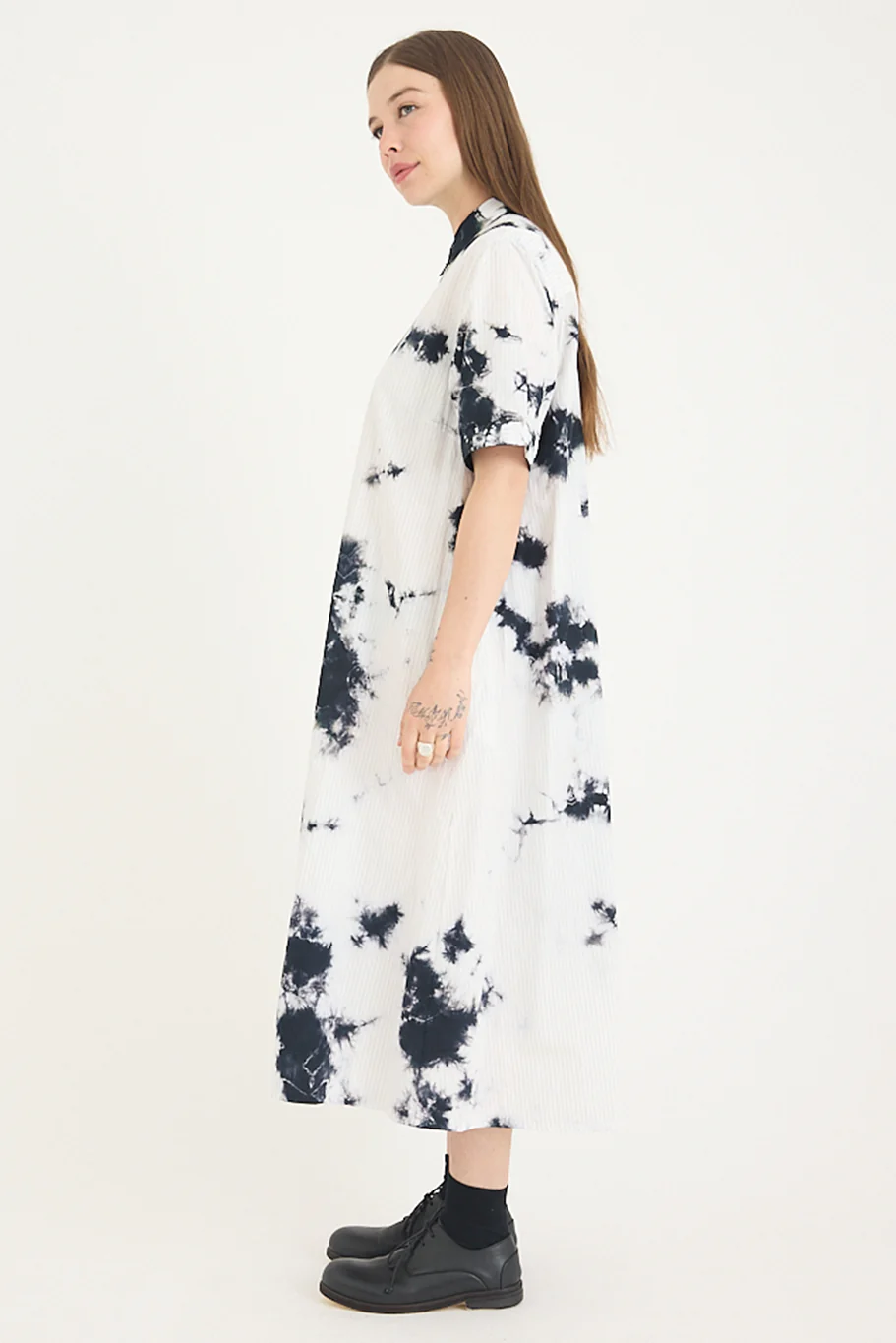 Suzusan - Cotton Pin Stripe Half Sleeve Dress - Image 5