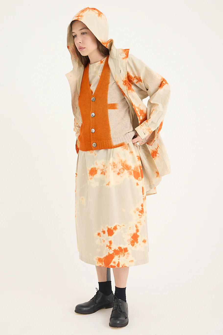 Suzusan - Cotton Nylon Hooded Long Coat - Image 11