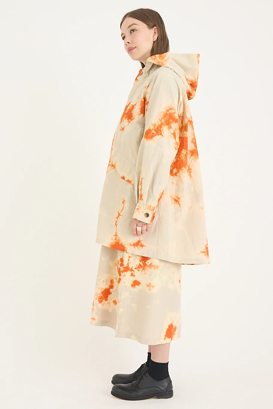 Suzusan - Cotton Nylon Hooded Long Coat - Image 13