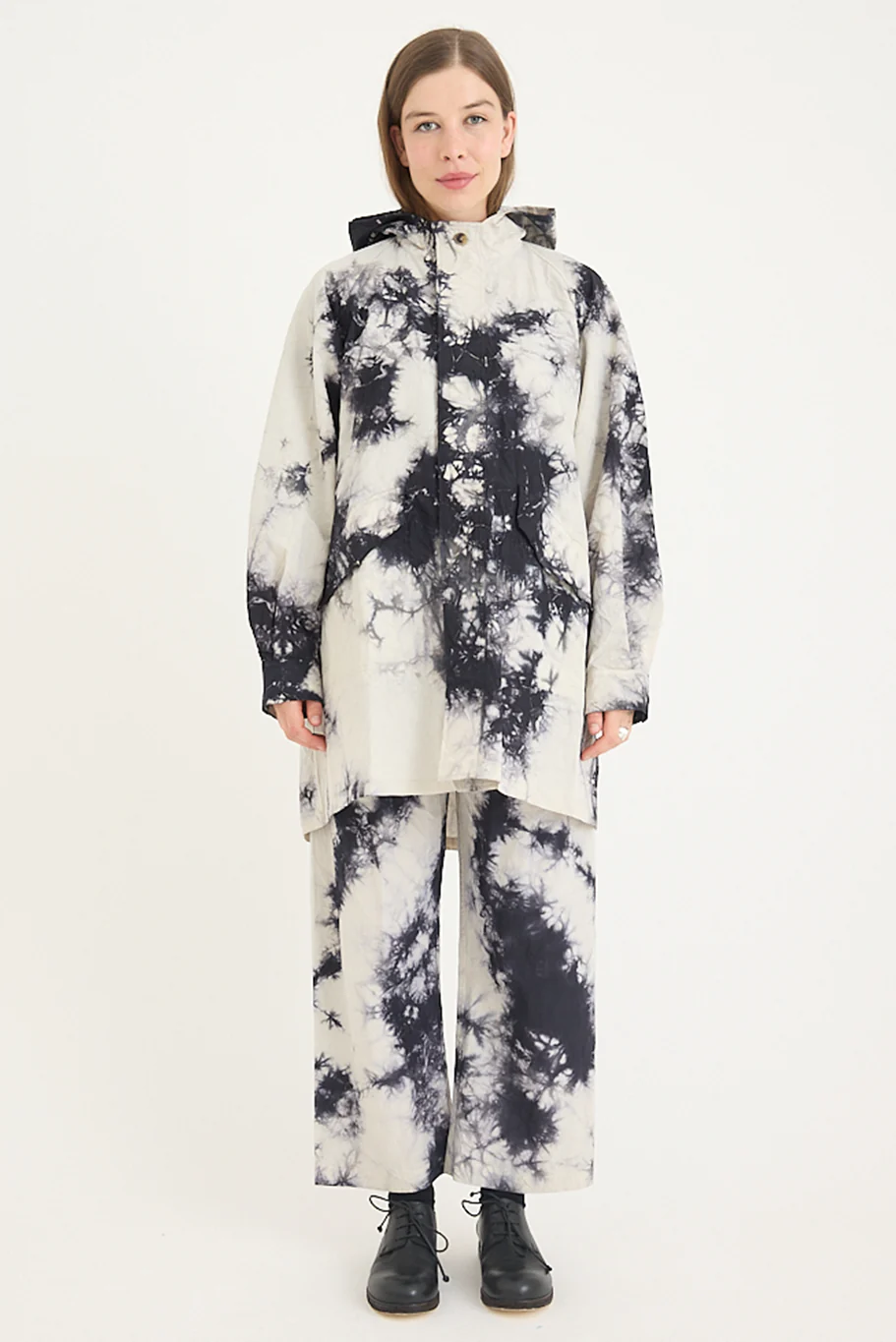 Suzusan - Cotton Nylon Hooded Long Coat - Image 3