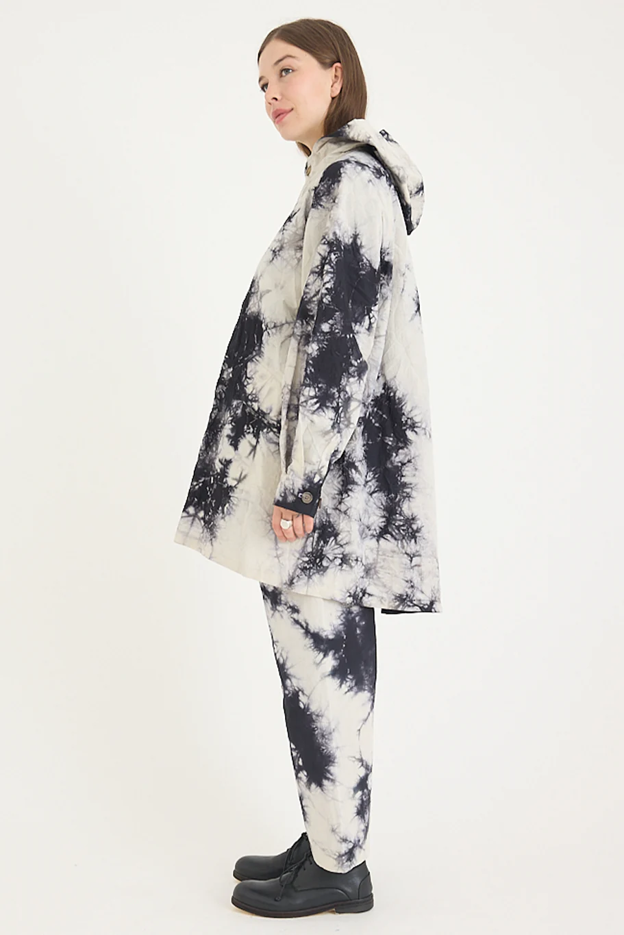 Suzusan - Cotton Nylon Hooded Long Coat - Image 7