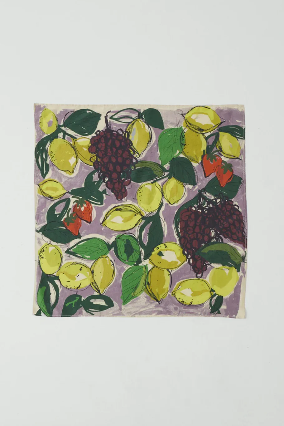 Toast - Sketched Fruit Cotton Silk Bandana - Image 2