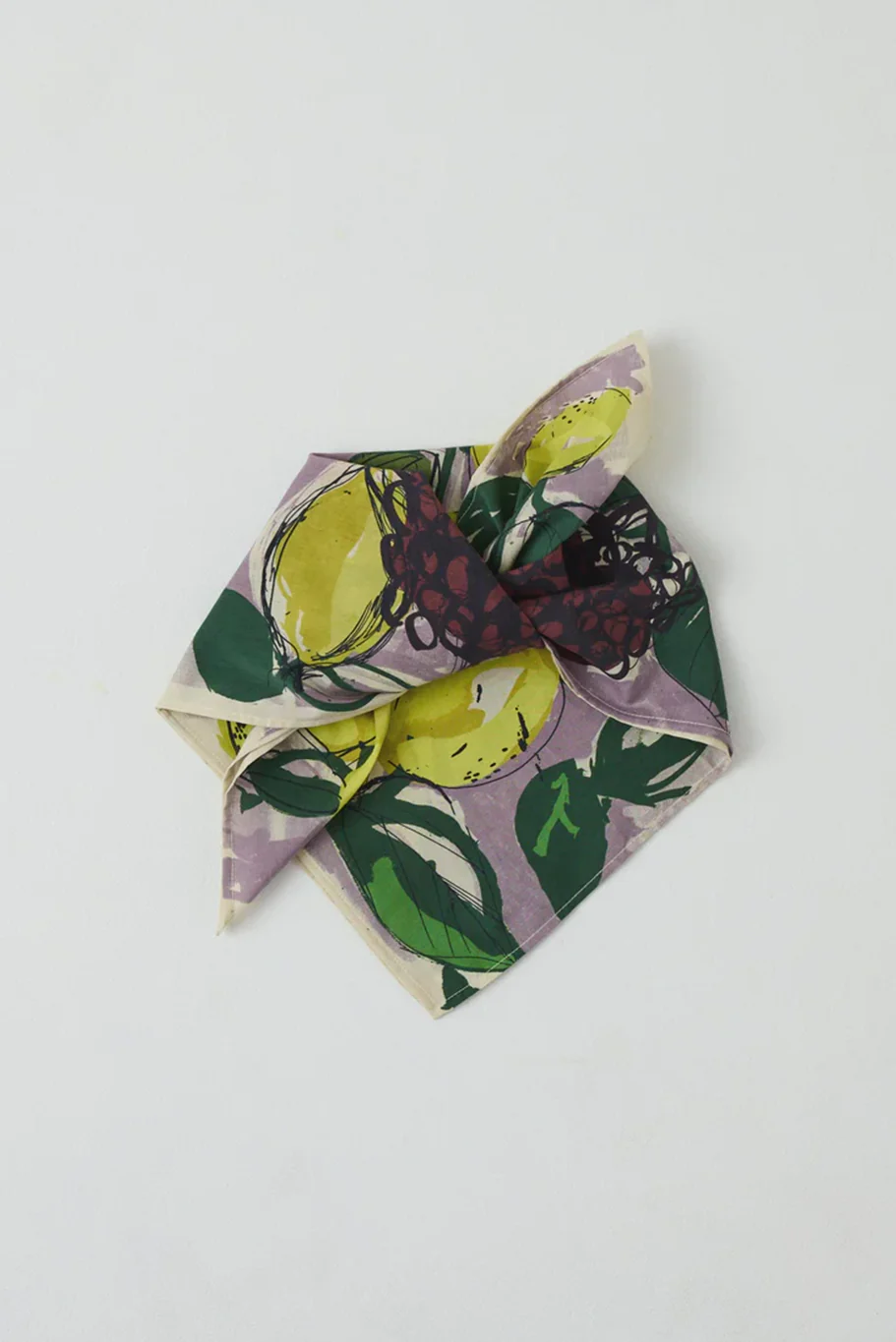Toast - Sketched Fruit Cotton Silk Bandana - Image 3