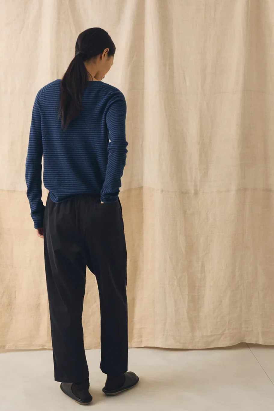 Toast - Stripe Wool Cashmere Neat Sweater - Image 3