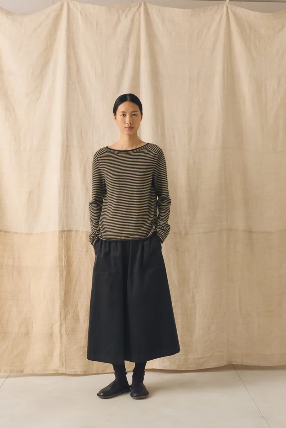 Toast - Stripe Wool Cashmere Neat Sweater - Image 5