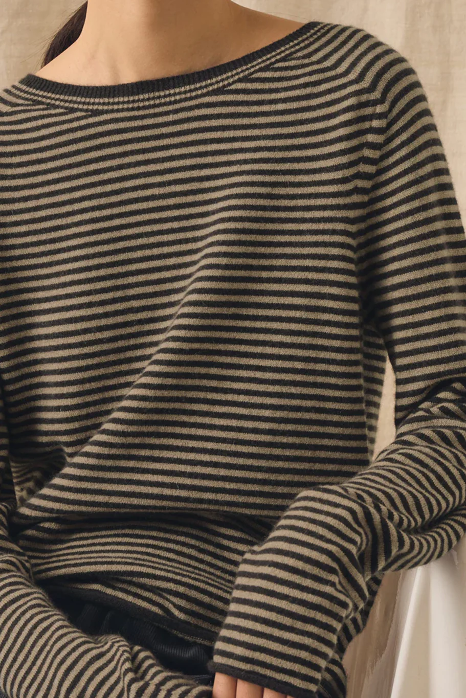 Toast - Stripe Wool Cashmere Neat Sweater - Image 6