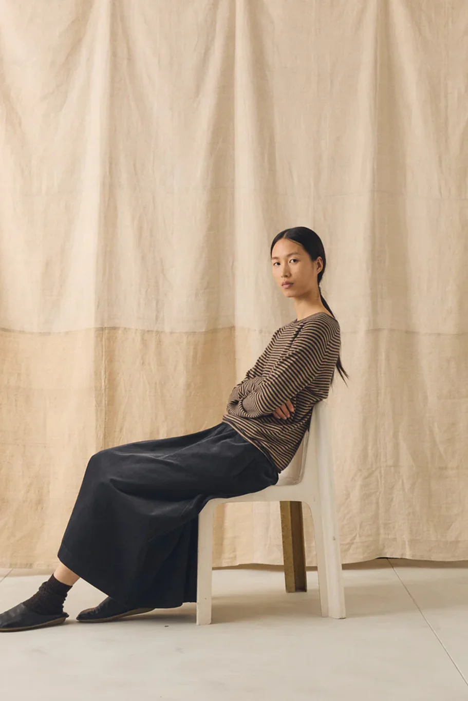 Toast - Stripe Wool Cashmere Neat Sweater - Image 9