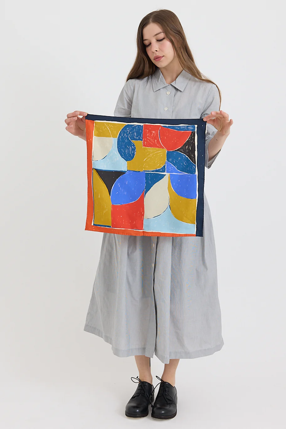 Toast - Paintbox Print Silk Bandana - Cardinal Red