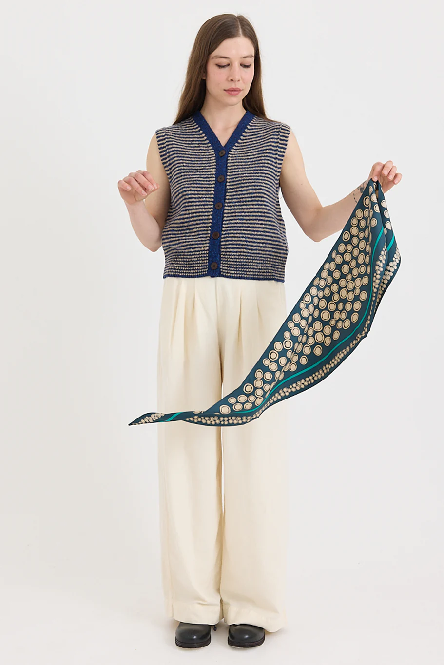 Toast - Spotted Carapace Print Silk Bandana - Image 2