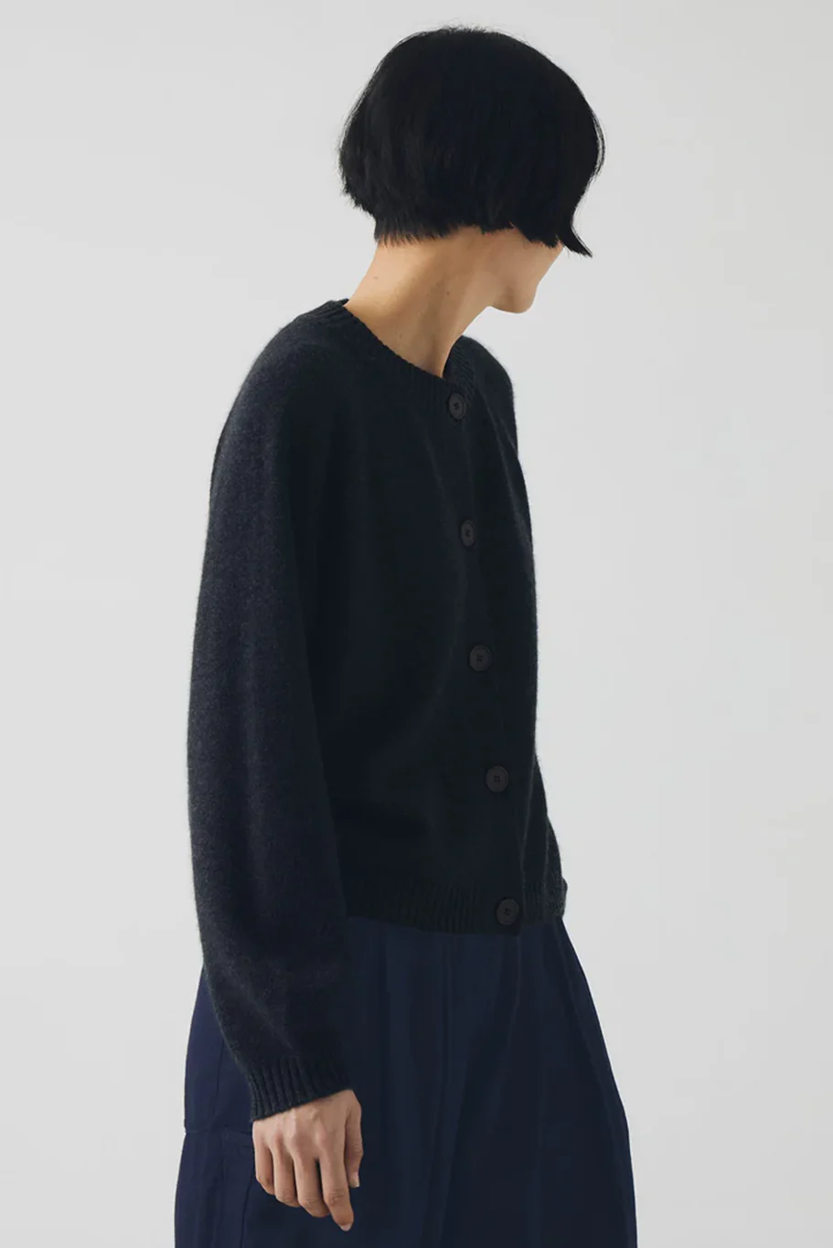Toast - Eden Wool Cashmere Raglan Cardigan - Charcoal - Image 2