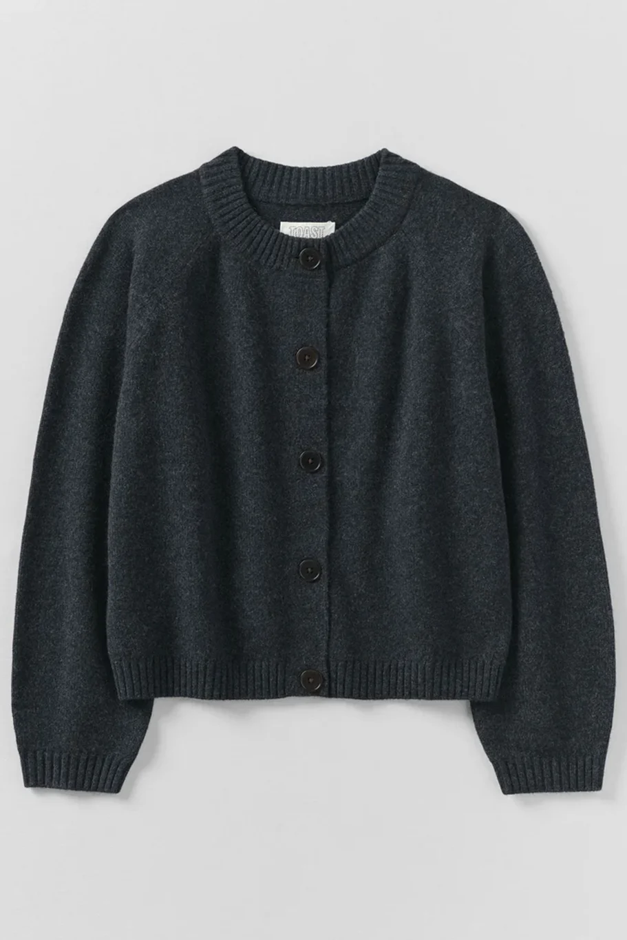 Toast - Eden Wool Cashmere Raglan Cardigan - Charcoal - Image 6